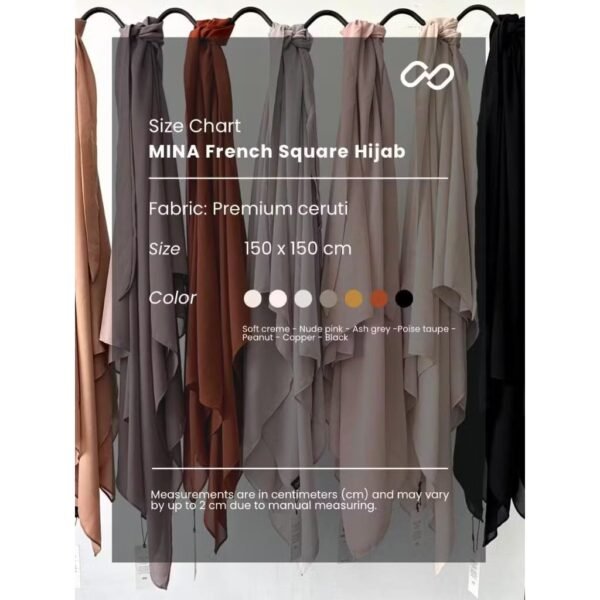 MINA FRENCH SQUARE Hijab - Image 3